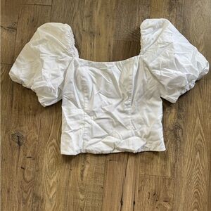 Banana Republic White Puff Sleeve Blouse